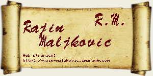 Rajin Maljković vizit kartica
